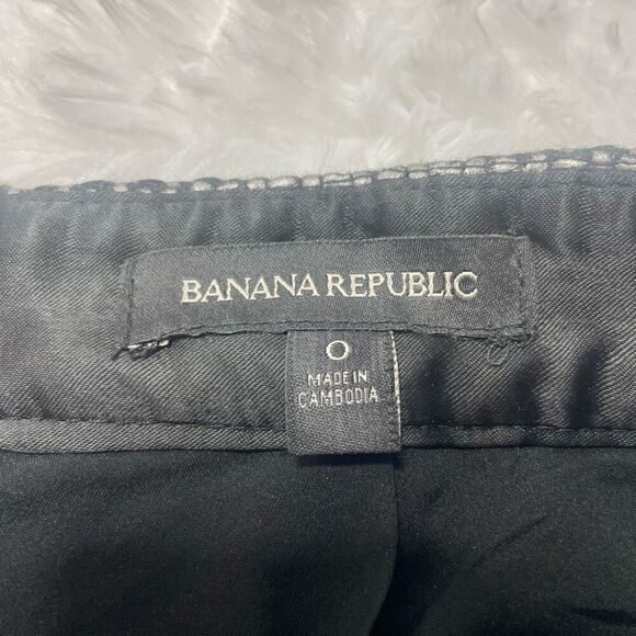 Banana Republic Pencil Skirt Metallic Tweed Size 0 Black Career Office - Picture 2 of 8